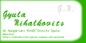gyula mihalkovits business card